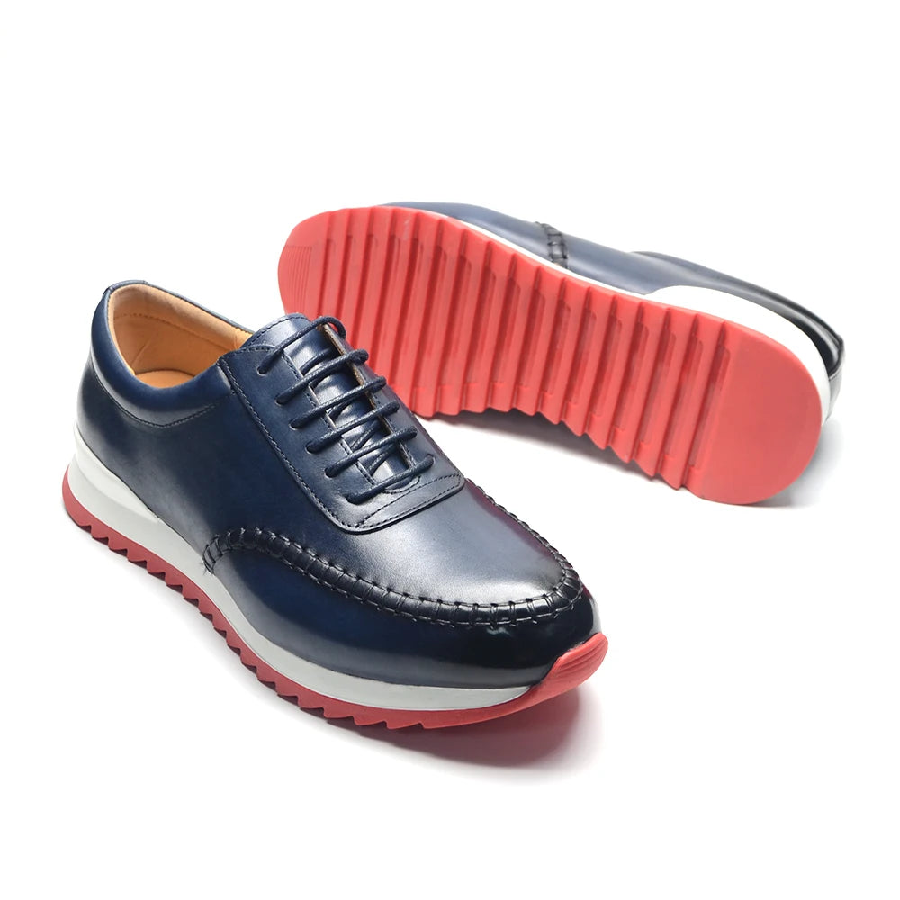Handmade Casual Oxford Genuine Leather Sneakers