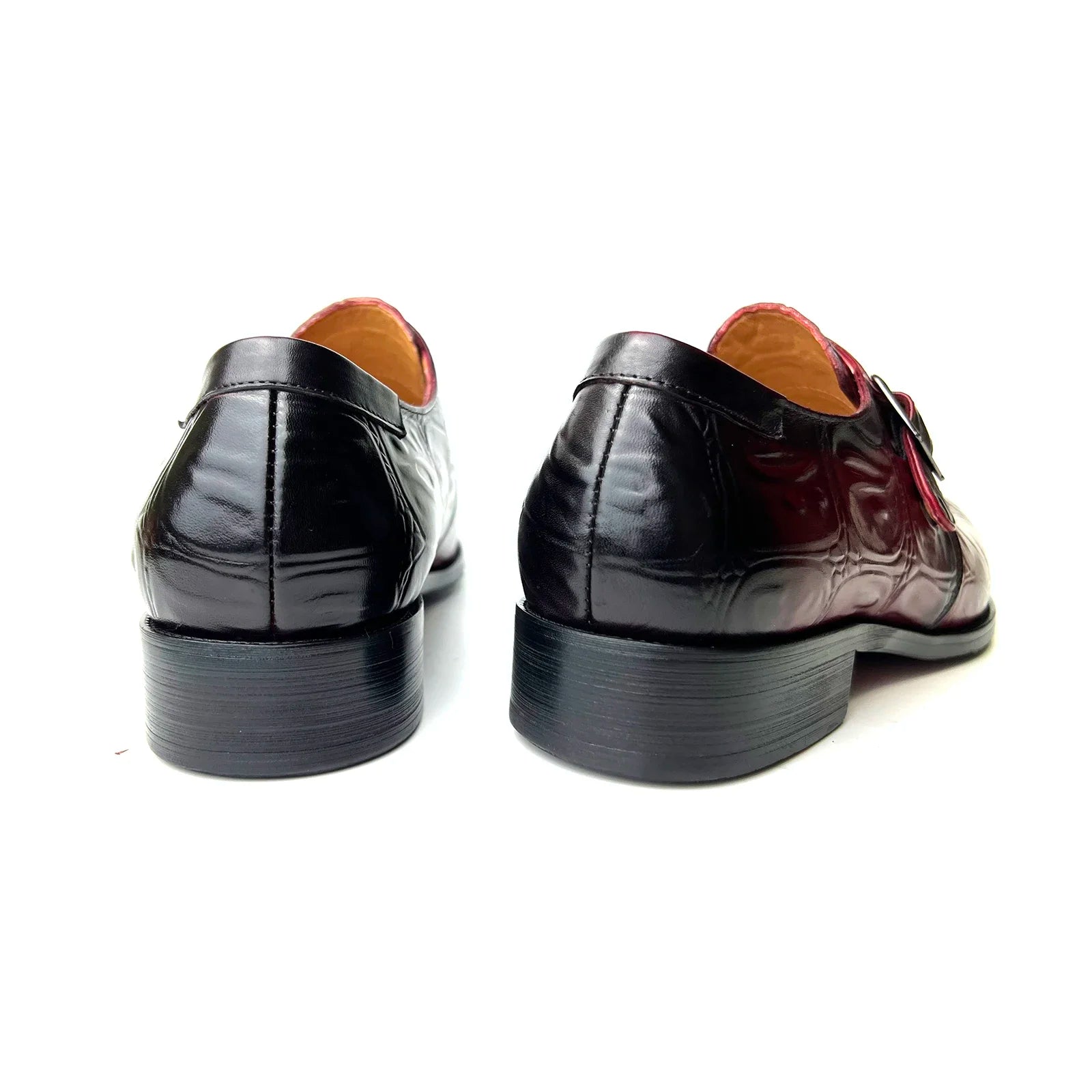 Premium Red Monk Strap Shoes