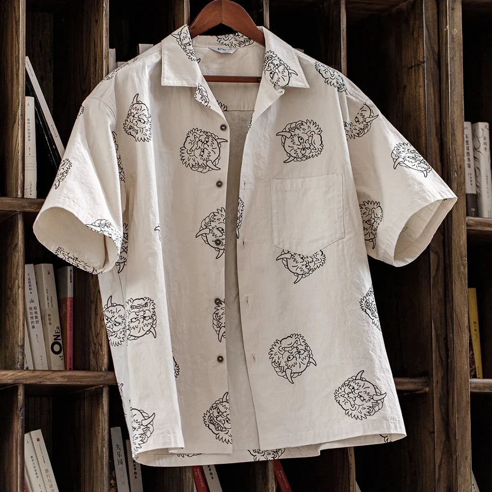 Loose Short Sleeve Printed Shirt