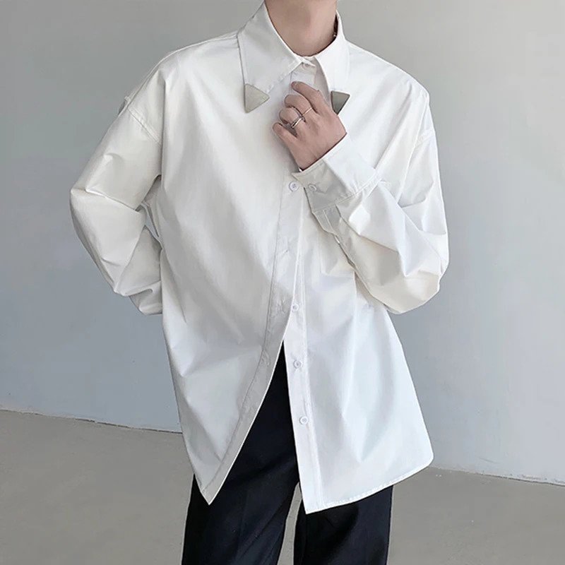 Metal Decoration Loose Fitting Shirt