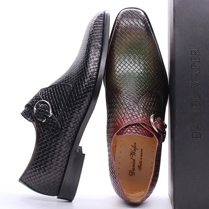 Mixed Colors Style Slip-On Monk Strap Shoes