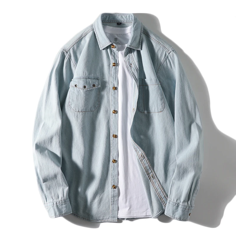 Retro Washed Casual Denim Shirt