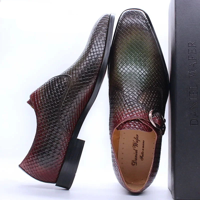 Mixed Colors Style Slip-On Monk Strap Shoes