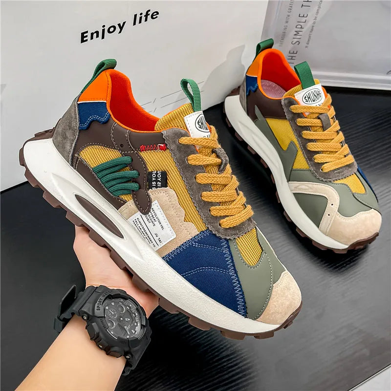 Streetwear Patchwork Design Air Mesh Sneakers