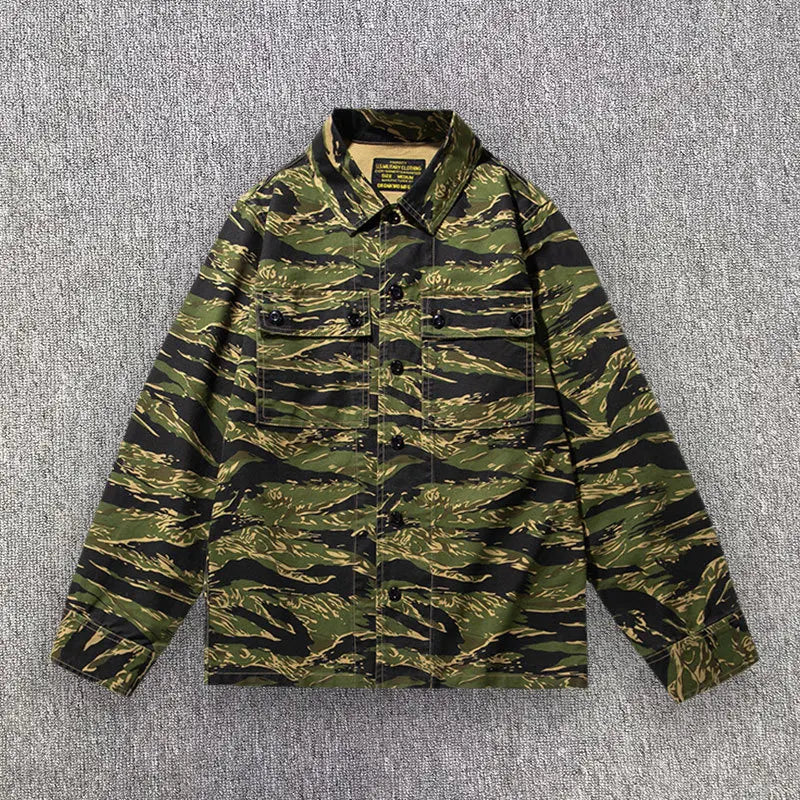 Stripe Camouflage Cargo Shirt