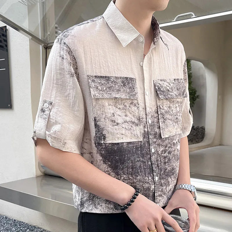 Two Pockets Print Pattern Shirt