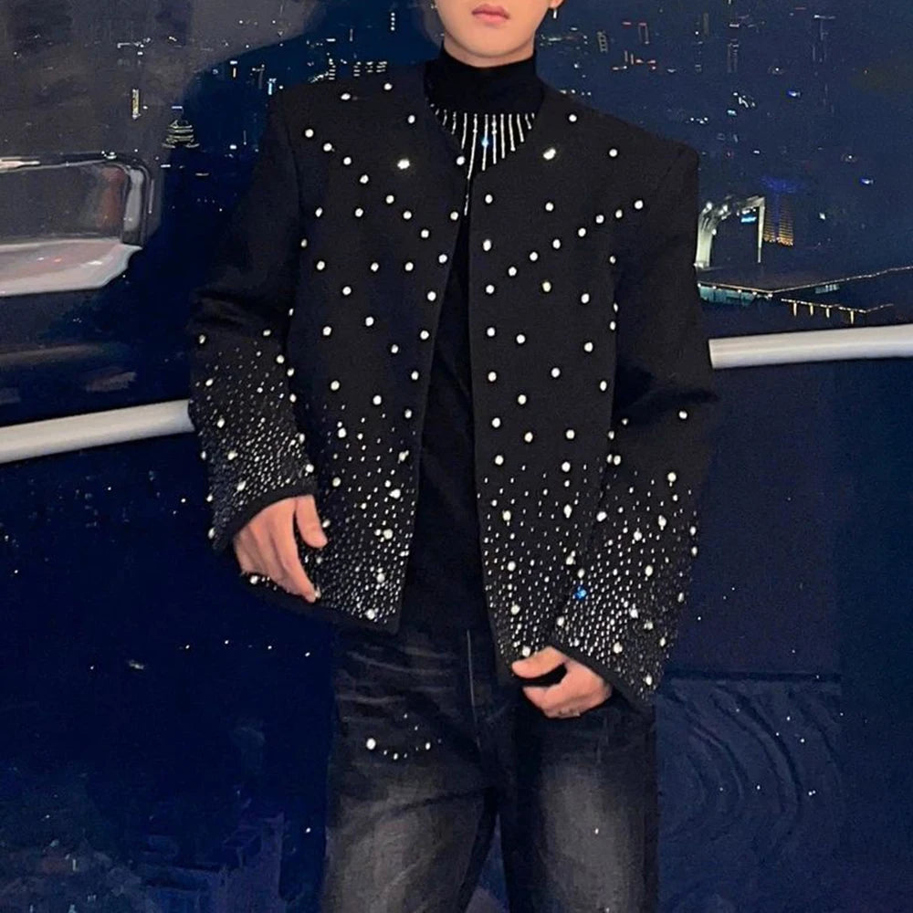 Starry Black Diamond Shiny Jacket