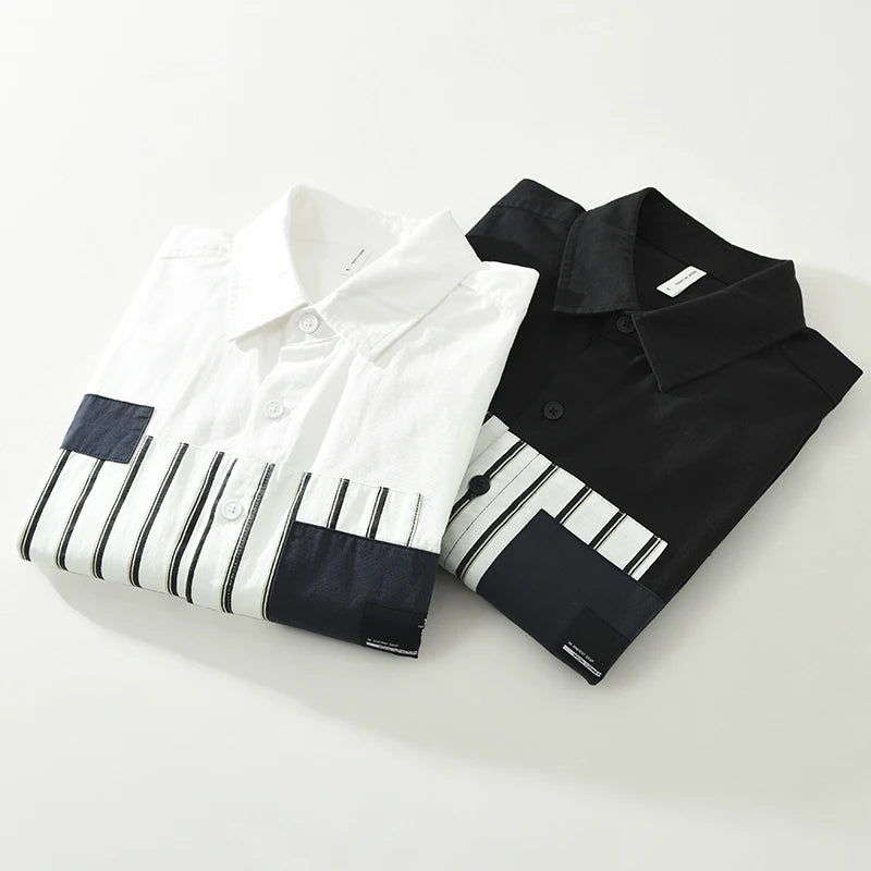 Printed Pattern with Solid Pocket Shirt