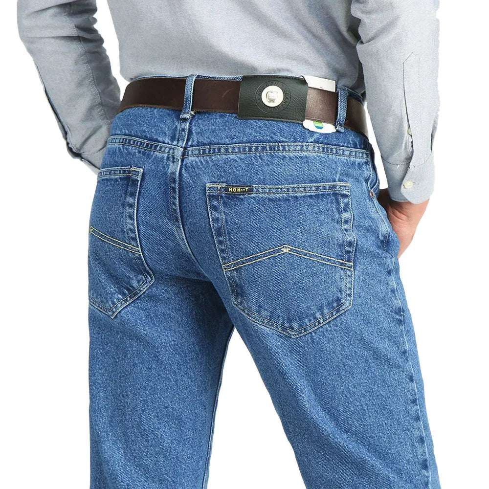 Classic Solid Straight-Fit Jeans