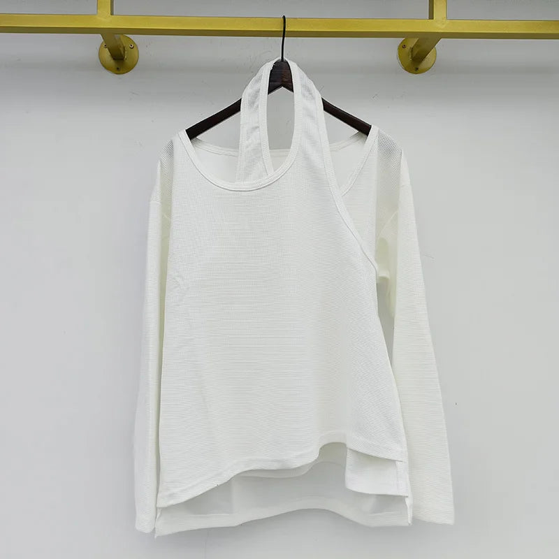 Double-Layer Hollow Out T-Shirt