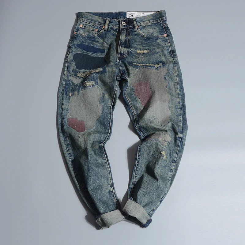 Retro Old Patch Regular Fit Jeans