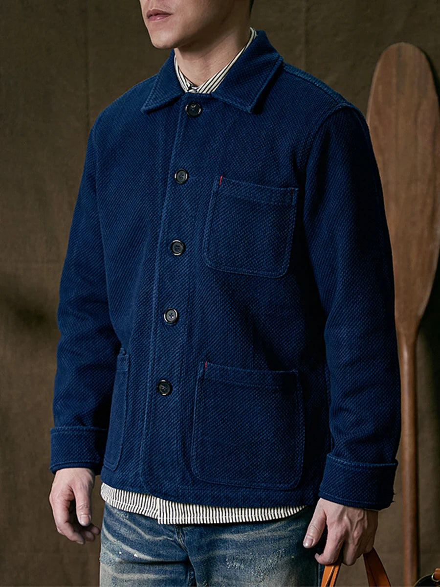 Vintage French Indigo Cargo Jacket