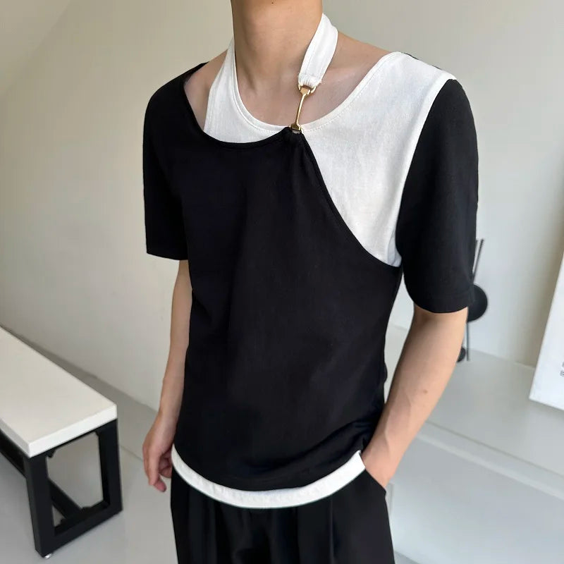 Irregular Design Fake Two-Piece T-Shirt