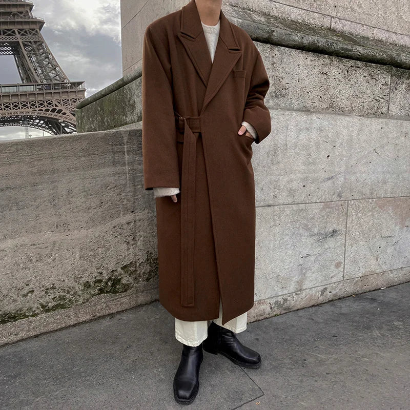 Solid Color Thickened Woolen Coat