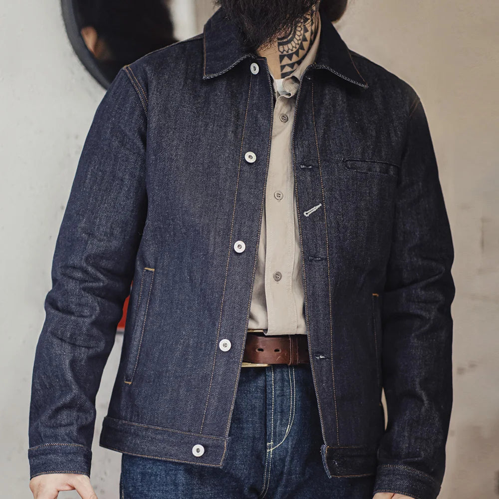 Retro Printed Inside Men Denim Jacket