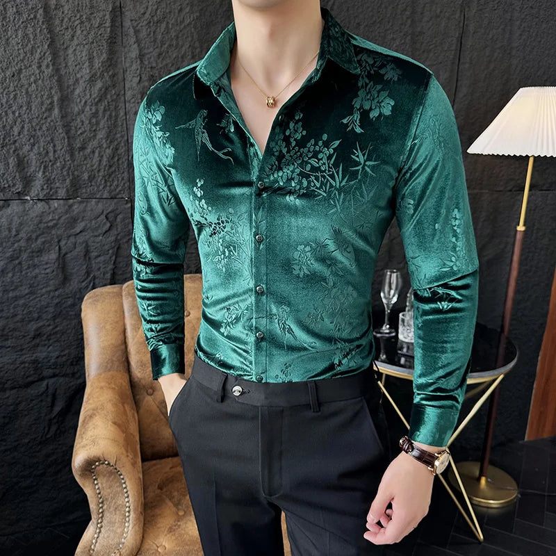 Premium Slim Fit Velvet Shirt