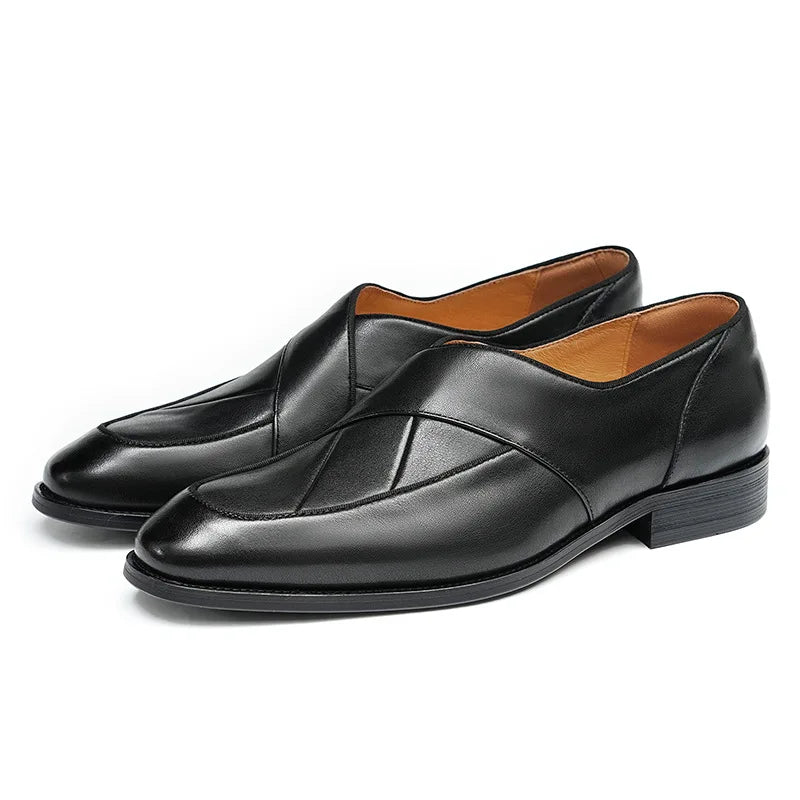 Criss-Cross Classic Leather Loafers