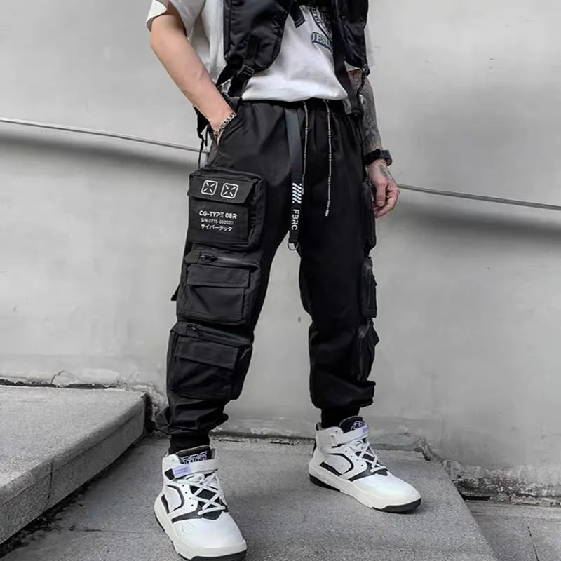 Black Tactical Techwear Multi-pockets Cargo Pants