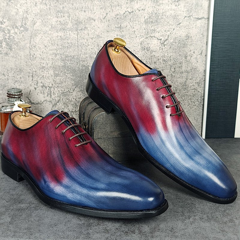 Genuine Leather Scarlet Navy Oxford Shoes