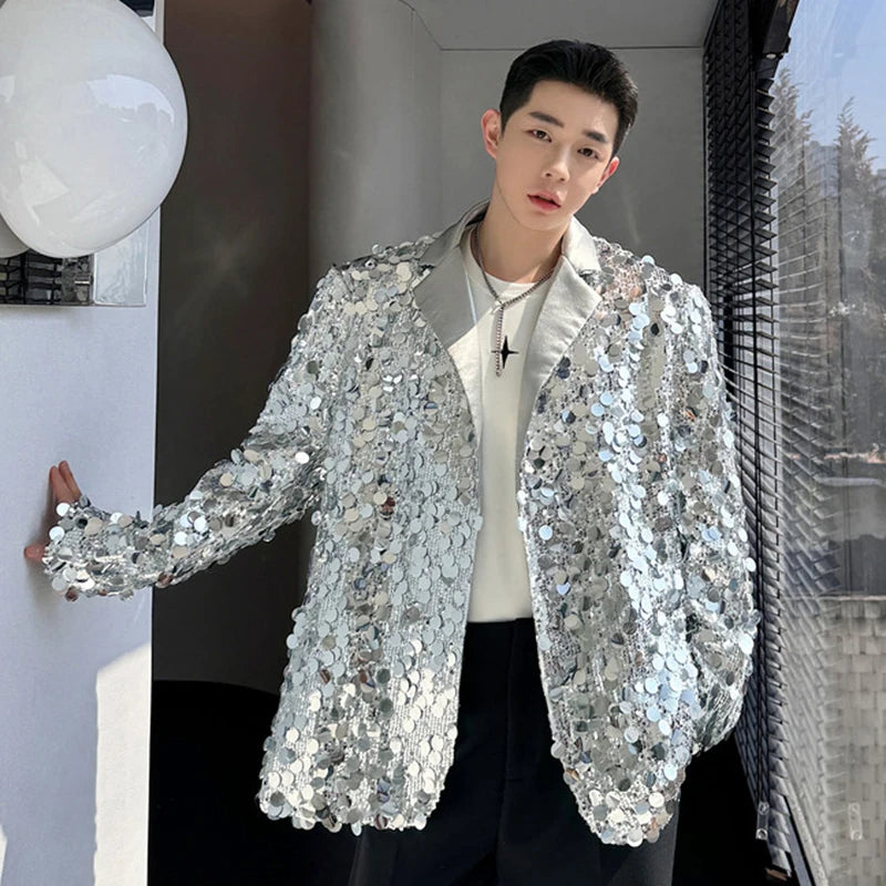 Trendy Sequin Single Breasted Blazer