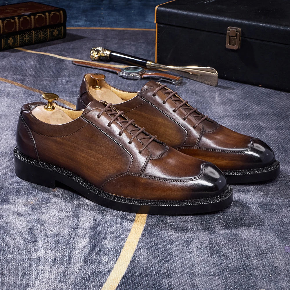Polished Leather Upper Men's Shoes