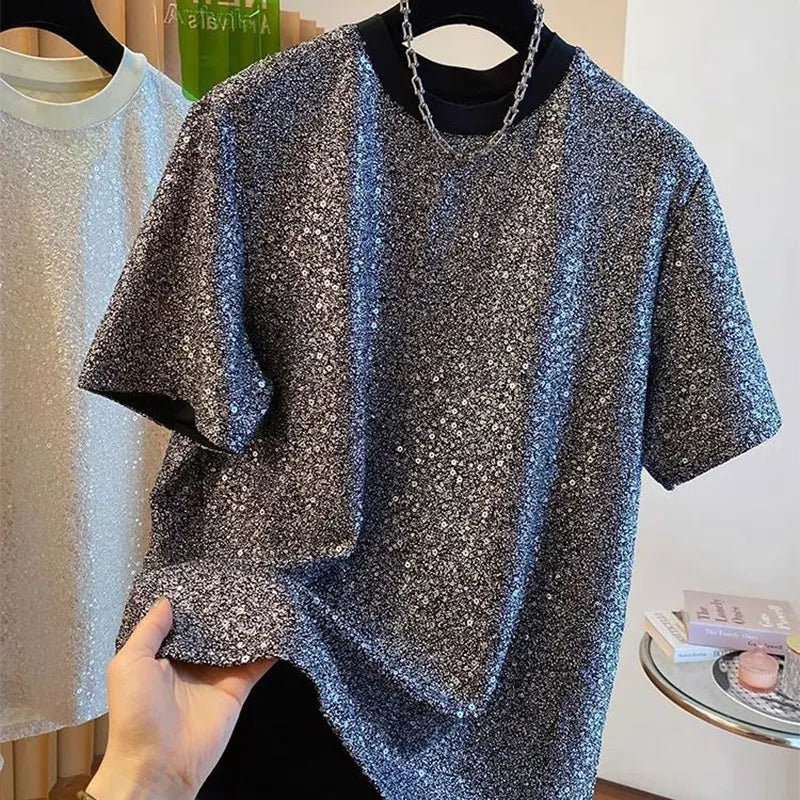 Casual Full Sequin Loose T-Shirt