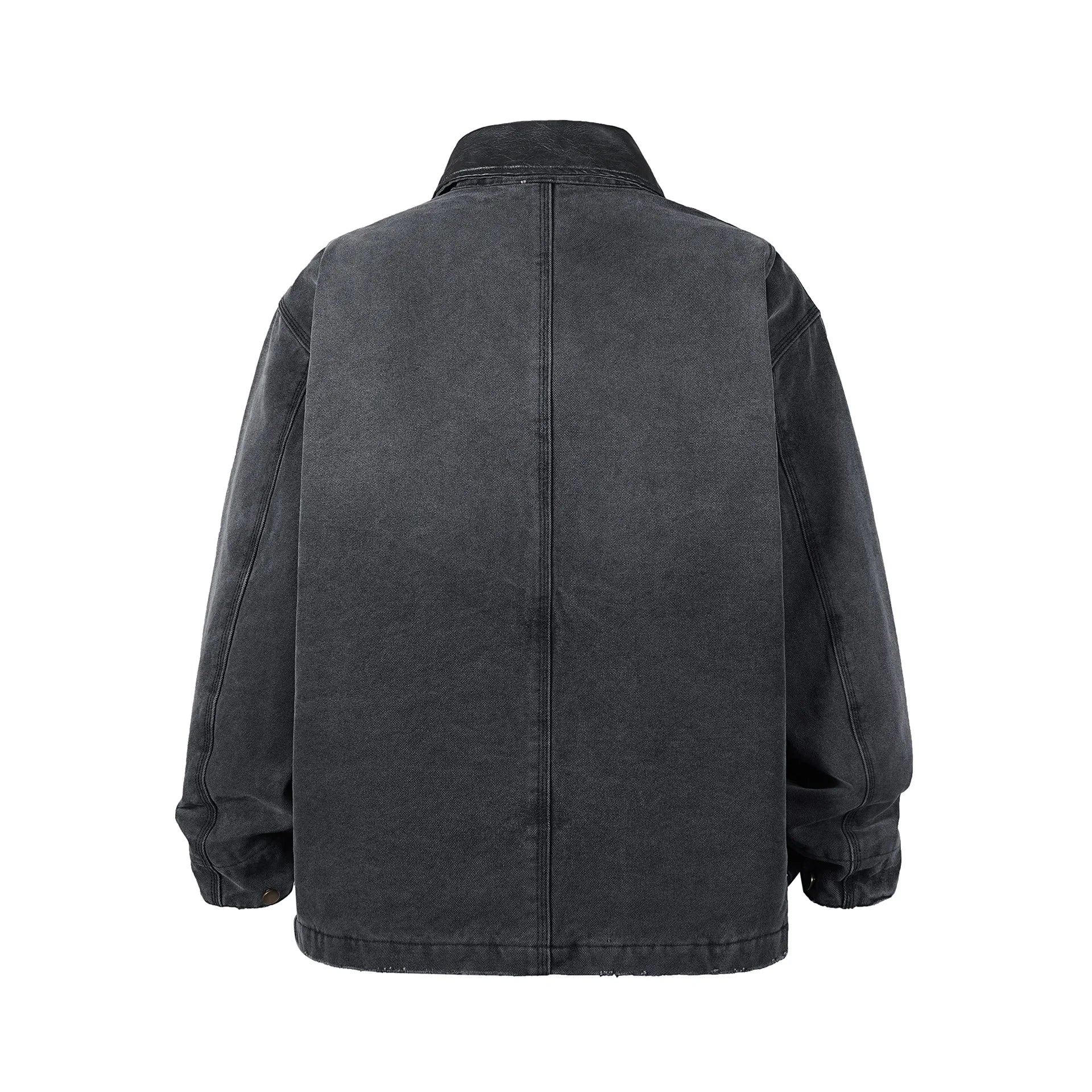 Solid Multi-Pockets Cotton Jacket