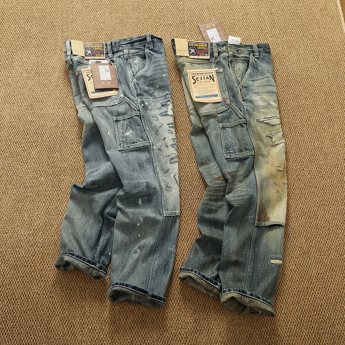 Heavy-Duty Workwear Tapered-Leg Jeans