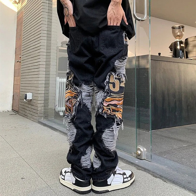 Streetwear Ripped Baggy Jeans