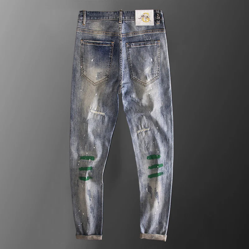 High Street Splash Paint Graffiti Jeans