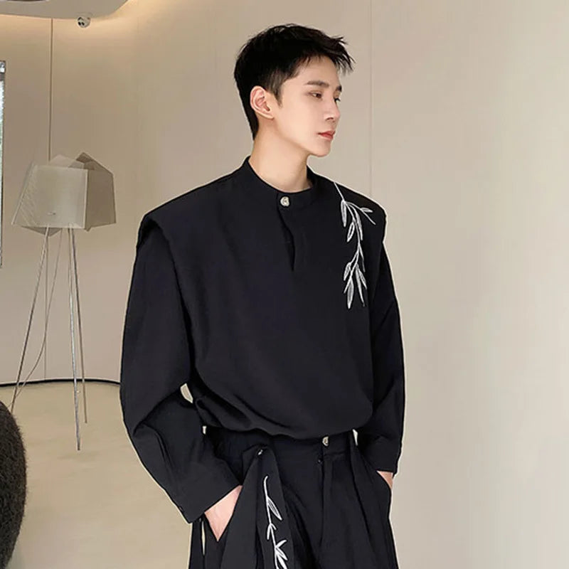 Autumn Trend Embroidered Polyester Pants Set