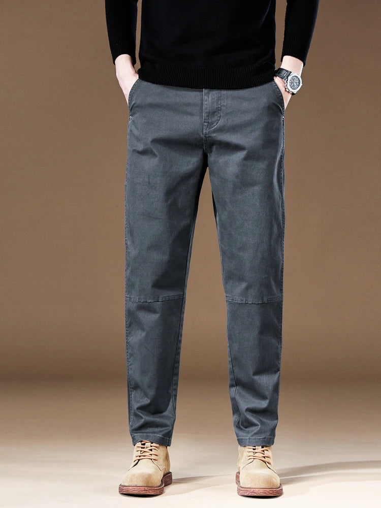 Retro Splicing Work Straight Pants