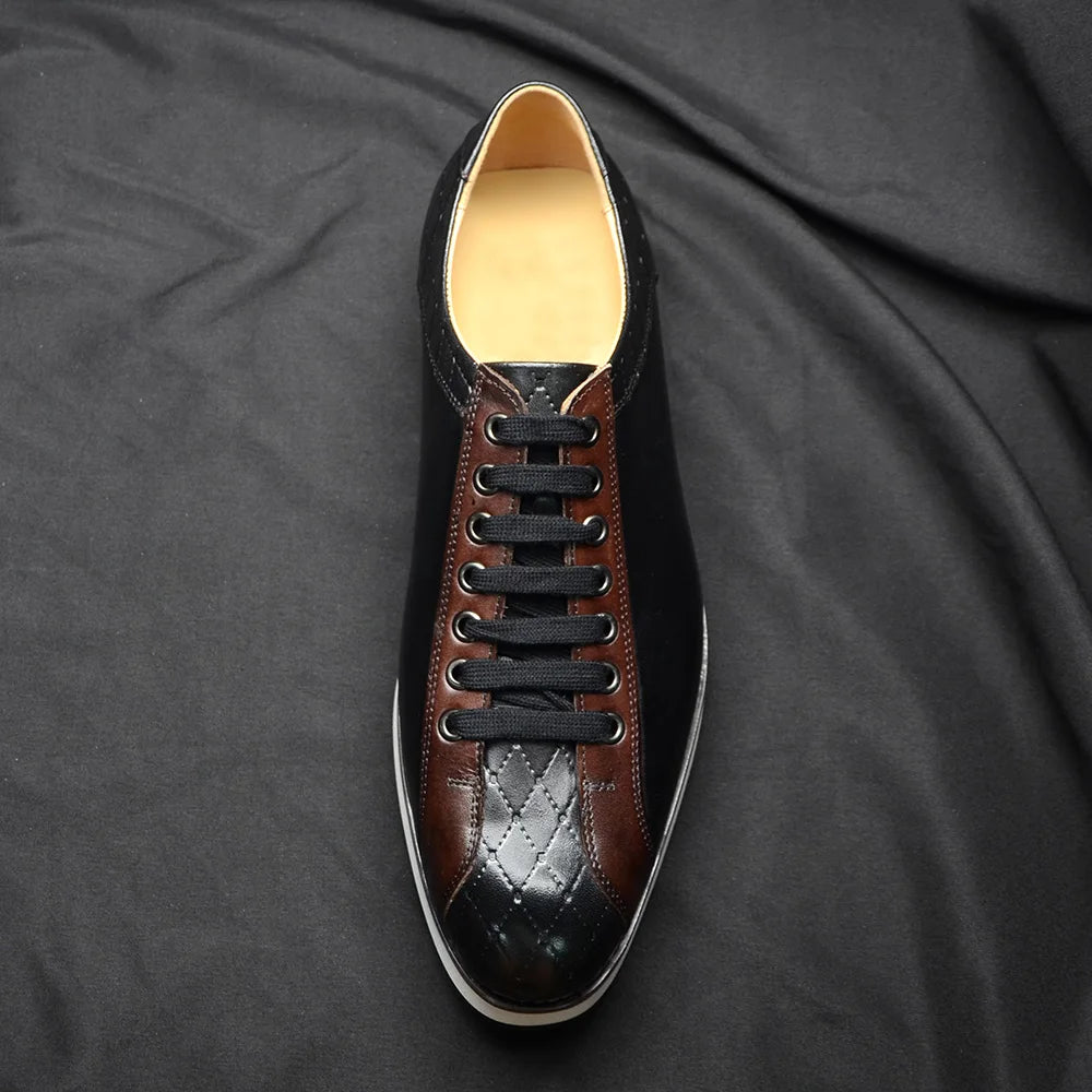 Patchwork Solid and Patterned Derby Shoes