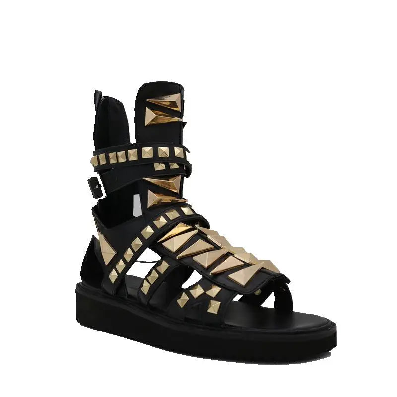 Hollow Platform Rivets Punk Gladiator Sandals