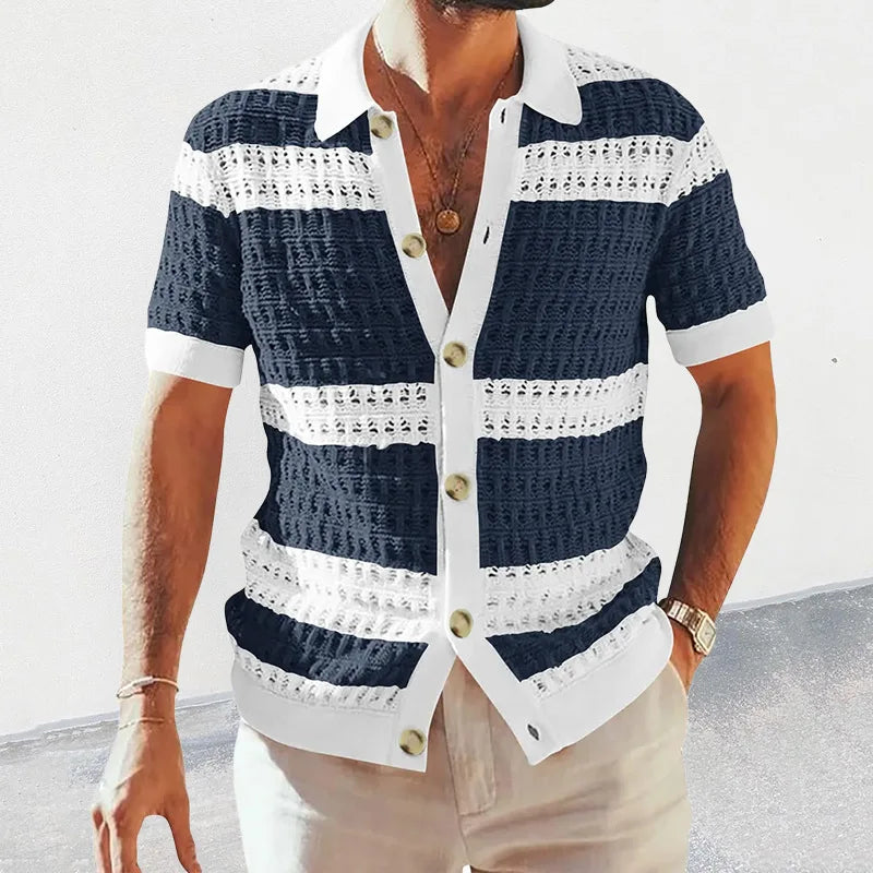 Casual Short Sleeve Knitted Shirt