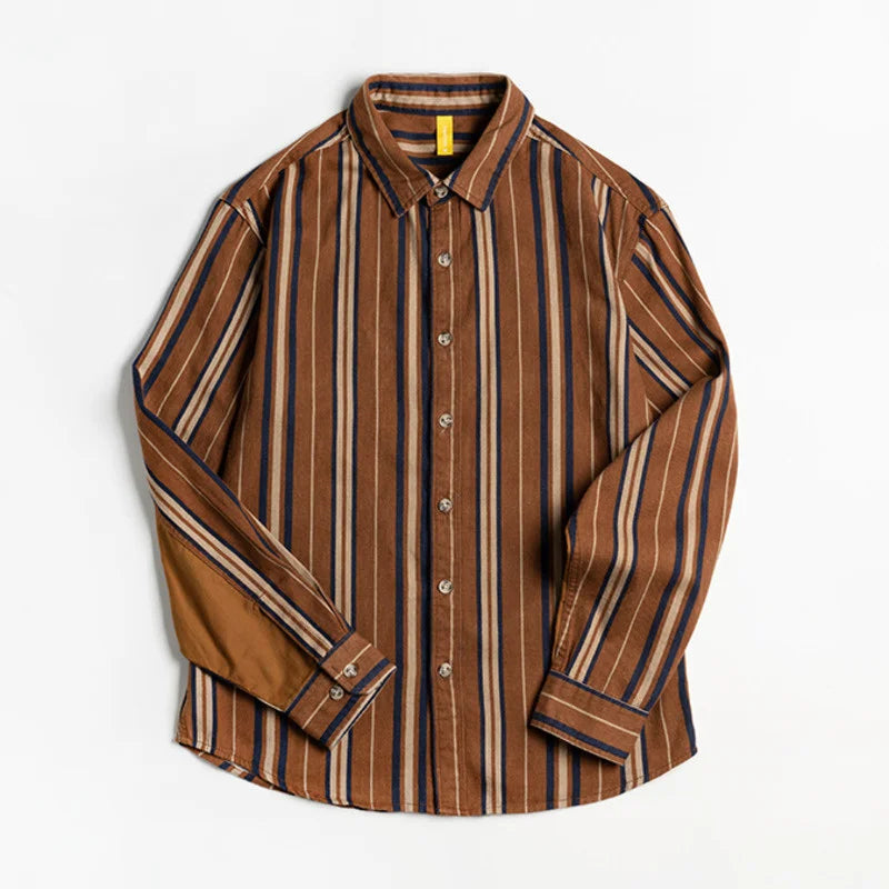 Vintage Vertical Striped Cotton Shirt