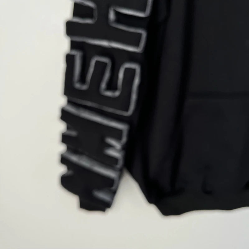 Three-Dimensional Letter On Sleeve Sweatshirt