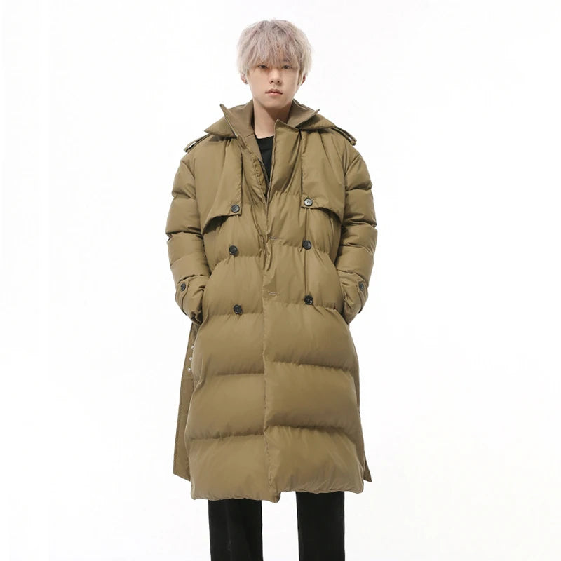 Double Button Zipper Men's Padded Coat