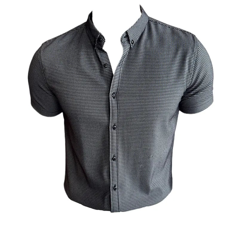 Classic Checkered Short-Sleeved Shirt