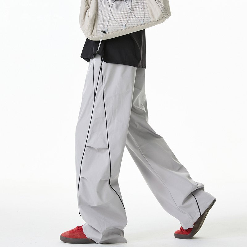 Contrast Stripe Decorate Loose Pants