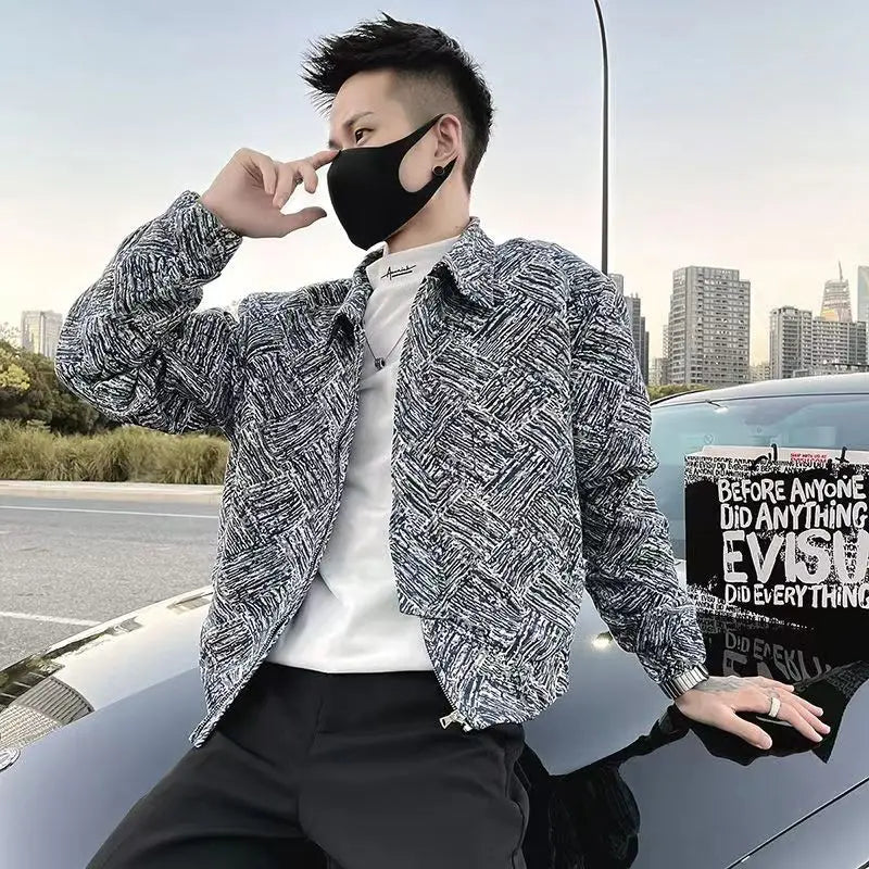 Geometric Printed Single Breasted Jacket