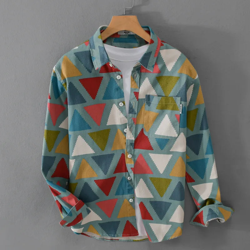 Cotton Triangle Geometric Printed Shirt