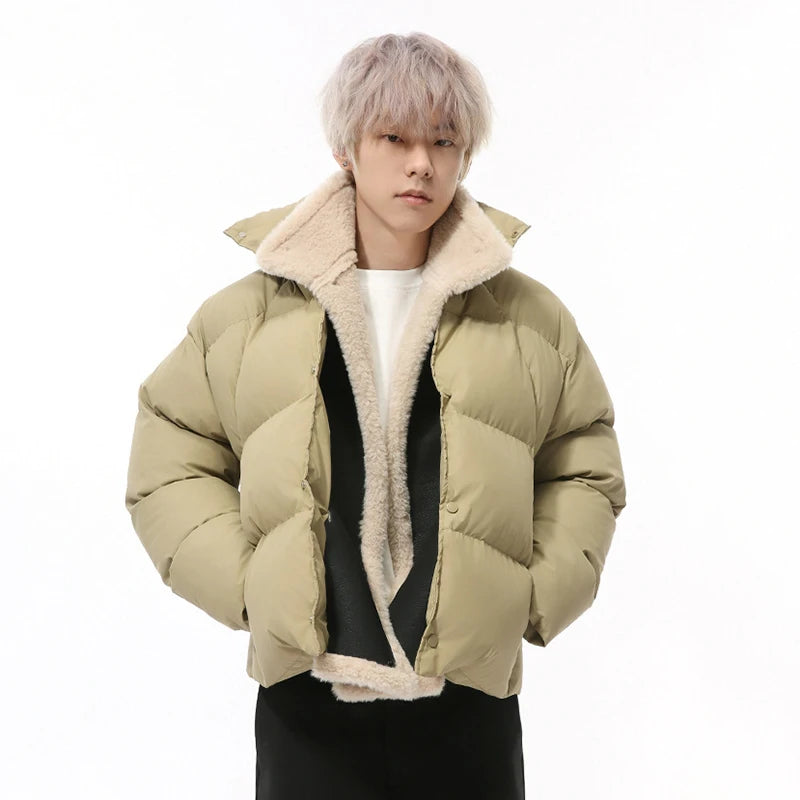 Fake Two-piece Style Single Breasted Parka