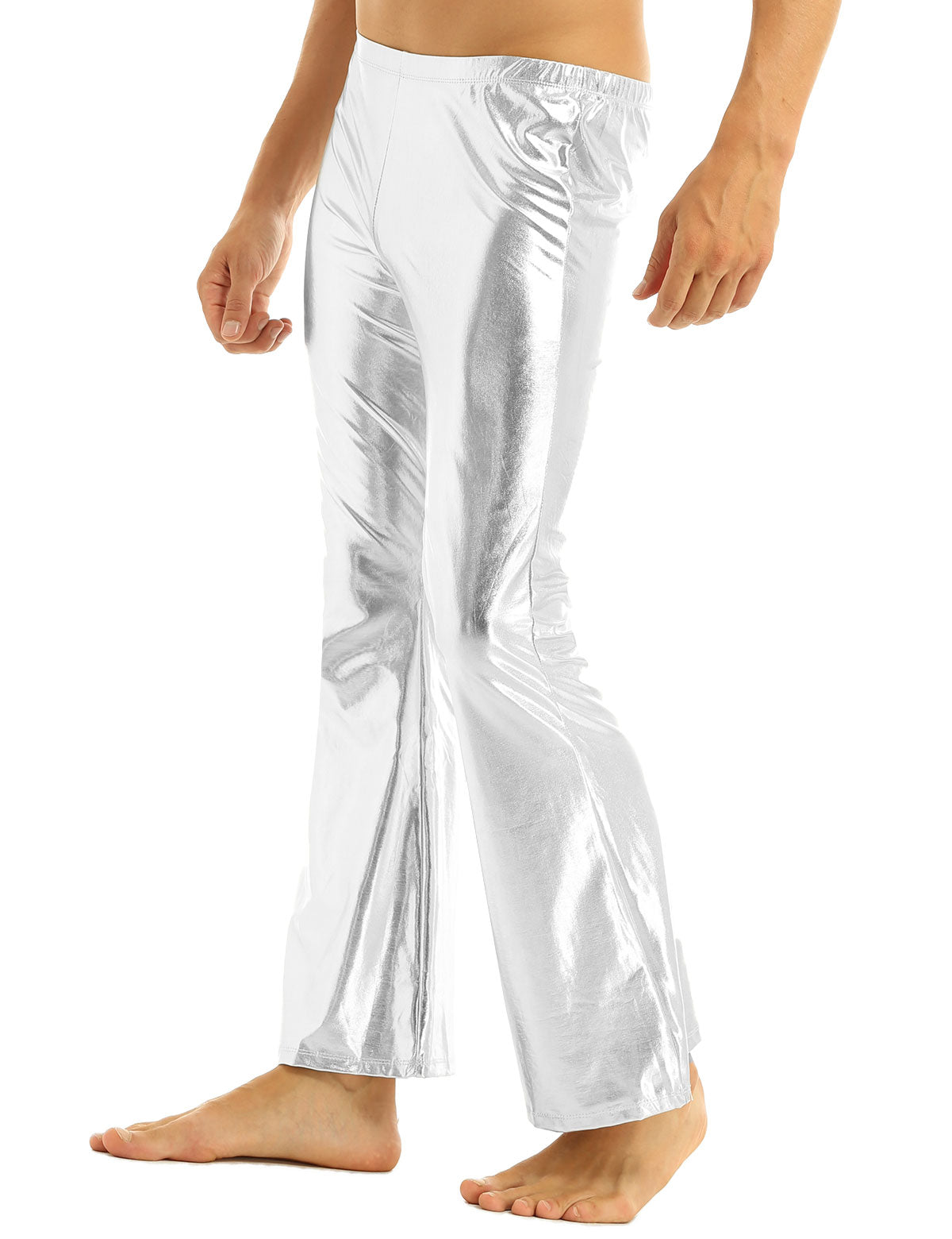 Shiny Metallic Disco Flare Pants