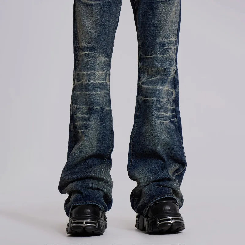 Y2K Mid Blue Washed Flare Jeans