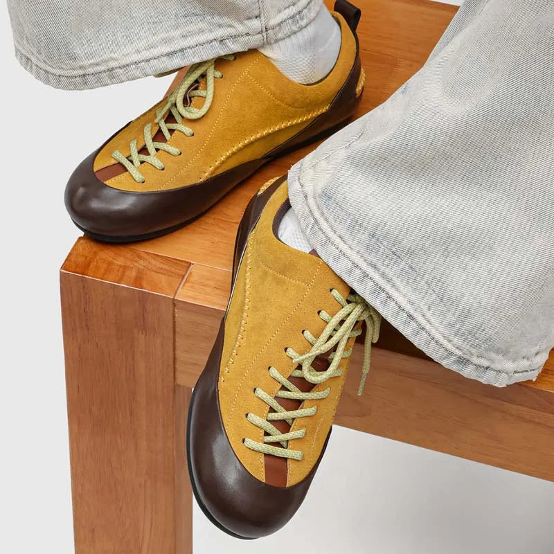 Faux Nubuck Solid Lace-Up Sneakers