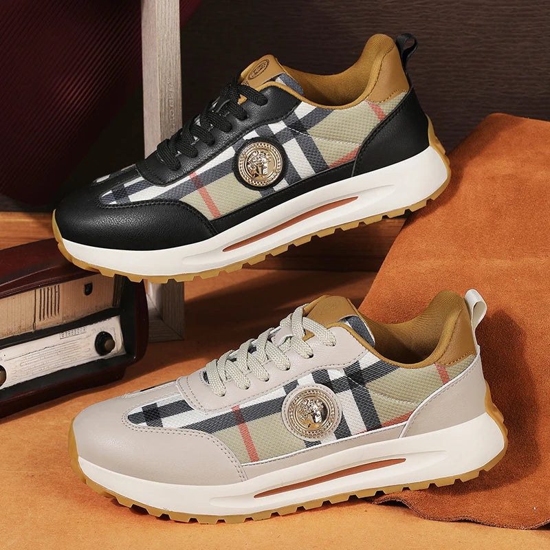 Monarch Plaid Street Style Sneakers
