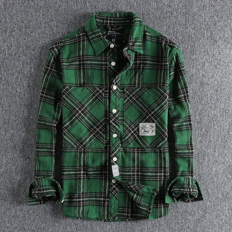 Casual Retro Plaid Long Sleeve Shirt