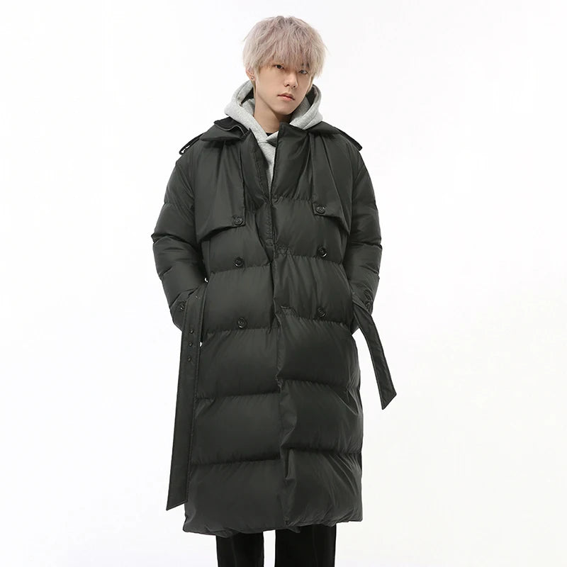 Double Button Zipper Men's Padded Coat