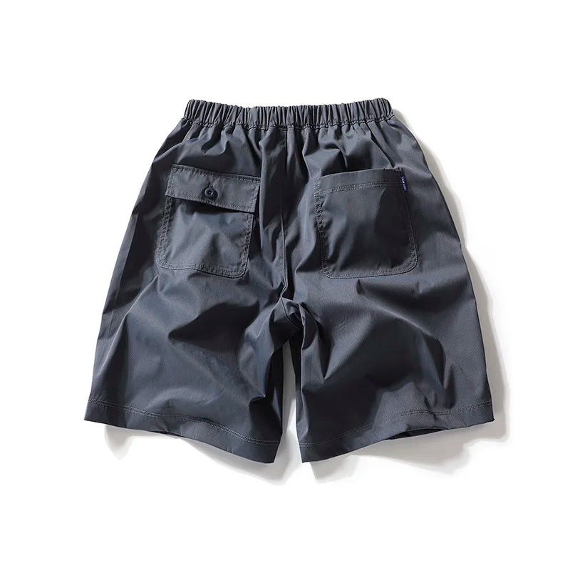 Safari Style Solid Loose Cargo Shorts